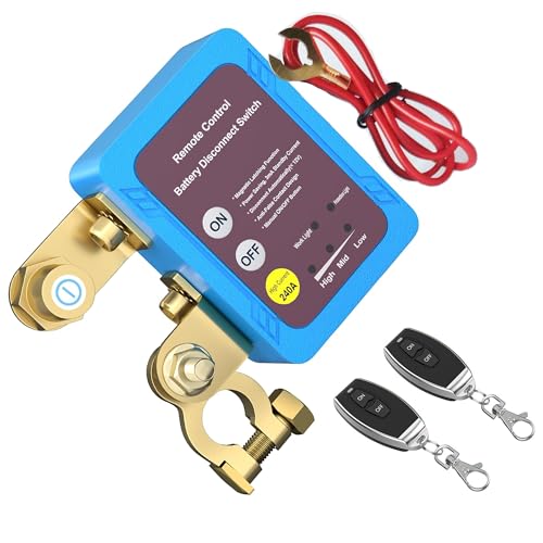 ZMURED Drahtloser Ferngesteuerter Auto Trennschalter, 12V Batterie Trennschalter 240A, Batterie Kill Switch Anti-Diebstahl, automatische Abschaltung Schalter für Auto, RV, ATV, LKW, Boot von ZMURED