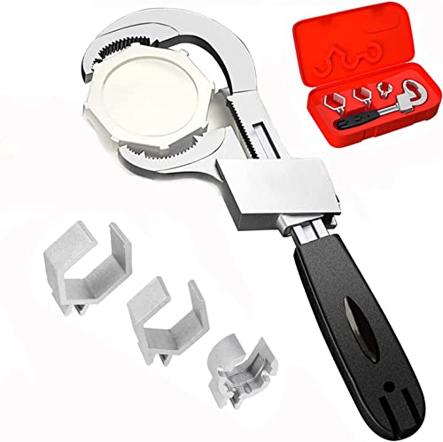 ZMURED Windeisen Universal Verstellbar Doppelendschlüssel Set, Verriegelung Verstellbarer Schraubenschlüssel für Klempner, Wasserhahn und Waschbeckenschlüssel Installation Handwerkzeuge von ZMURED