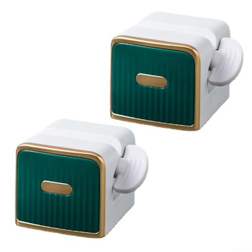 2 x Zahnpasta-Quetscher Rollrohrhalter Badezimmer-Spender für kontrollierte und verschwendete Minimierung der Zahnpasta-Verwendung (grün) von ZMdooreasy