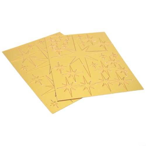 42 abnehmbare Sternspiegel-Wandaufkleber für Heimdekoration, stilvolle Acryl-Wandaufkleber für Schlafzimmer, Büros und Wohnzimmer (Gold) von ZMdooreasy