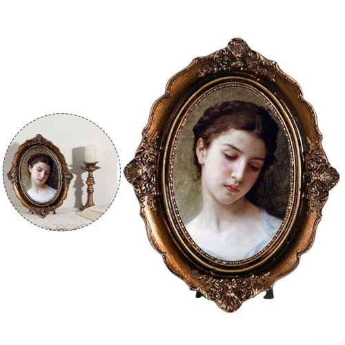 Ästhetischer ovaler Vintage-Bilderrahmen für klassische Dekoration, hergestellt aus Harz mit antikem Finish und ausgestattet zum einfachen Aufhängen an jeder Wand Ästhetischer ovaler Vintage-Bilderrahmen für klassische Dekoration, hergestellt aus Harz mit antikem Finish und ausgestattet zum einfachen Aufhängen an jeder Wand von ZMdooreasy