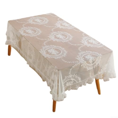 Anspruchsvolle weiße Spitzentucharten von Feiern werten den Look Ihrer Veranstaltung leicht auf (140 x 140 cm) von ZMdooreasy