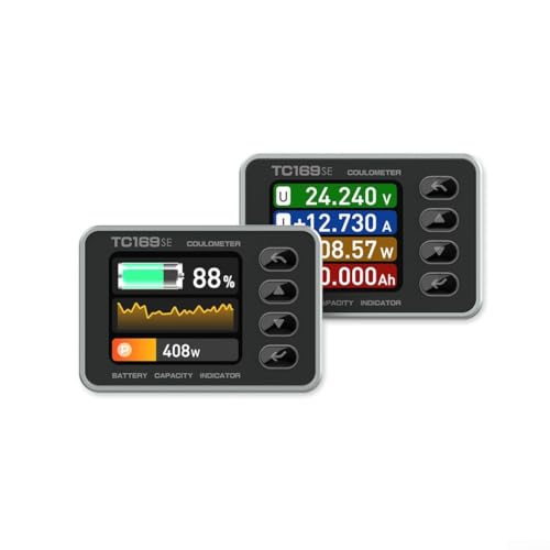 Batteriekapazitätsanzeigegerät mit 320 x 172 Pixel-Farbbildschirm, kompatibel mit Lithium-Batterien 6 60 V, mit Echtzeit- und Warnungen bei niedriger Kapazität (A) von ZMdooreasy