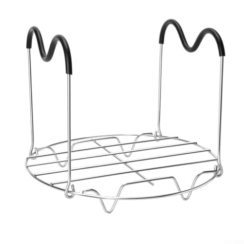 Dampfgarer aus Edelstahl, 2er-Set mit ergonomischen Silikongriffen für Schnellkochtopf (mit Silikon) von ZMdooreasy
