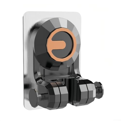 Duschkopfhalter für Badezimmerwand mit selbstklebender Haftung und verstellbaren Winkeln, geeignet für verschiedene Handbrausen, ABS-Material (grau) von ZMdooreasy