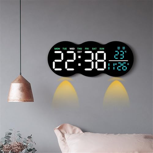 Ferngesteuerte multifunktionale Digitaluhr mit Countdown-Funktion, zwei Alarmen und leicht ablesbarer Zeitanzeige, geeignet für jeden Raum (grün) von ZMdooreasy