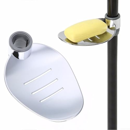 Großer Spülseifenhalter für 25 mm Duschstange, verchromter ABS-Kunststoff, höhenverstellbar, entworfen für schnelle Entwässerung und saubere Seifenaufbewahrung im Waschraum oder in der Küche Großer Spülseifenhalter für 25 mm Duschstange, verchromter ABS-Kunststoff, höhenverstellbar, entworfen für schnelle Entwässerung und saubere Seifenaufbewahrung im Waschraum oder in der Küche von ZMdooreasy