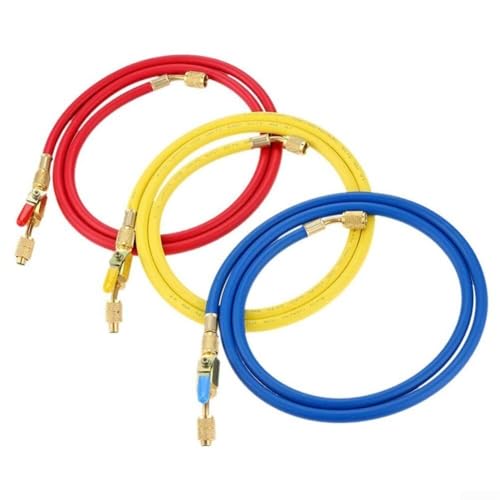 HVAC-Schlauch-Set mit Kugelhahn, auslaufsicherer Anschluss mit Dichtungen, kompatibel mit mehreren, gebaut aus Messinglegierung und Gummimaterialien (B) von ZMdooreasy