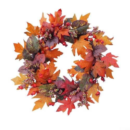 Herbstkranz 50 cm mit künstlichen Herbstblättern und Beeren für Haustür Dekoration und saisonale Akzente Herbstkranz 50 cm mit künstlichen Herbstblättern und Beeren für Haustür Dekoration und saisonale Akzente von ZMdooreasy