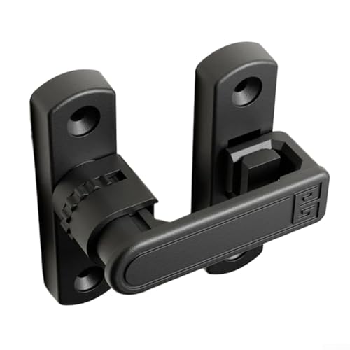 Höhenverstellbares Klappschloss für 90 und 180 Grad Schiebetüren und Schwingtüren, Zinklegierung, sekundäres Sicherheitsschloss (schwarz) von ZMdooreasy