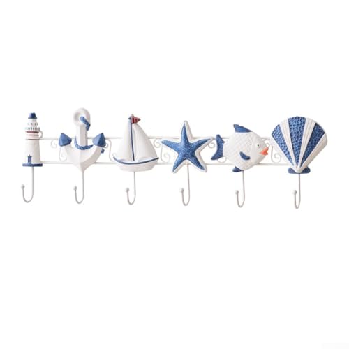 Kleiderhaken aus Kunstharz für die Wand, mit Klebeband, das keine Spuren hinterlässt, geeignet zum Aufhängen für Hüte, Taschen in Badezimmern, Schlafzimmern und Eingängen (der neue 6-Link-Link) von ZMdooreasy