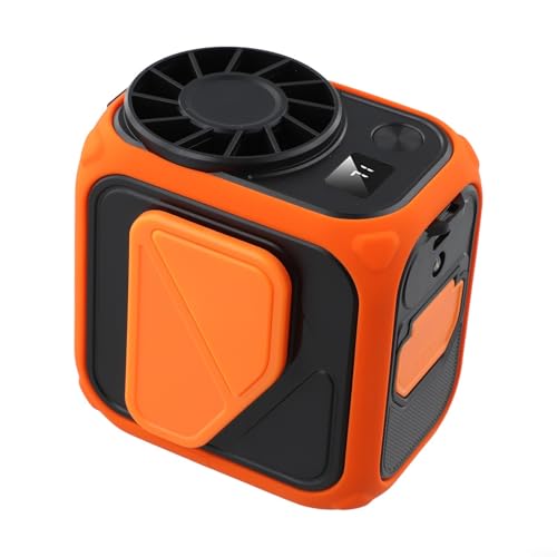 Kompakter 4000 mAh Taillenventilator für den Außenbereich mit ergonomischem Clip zum Aufhängen (Orange) von ZMdooreasy