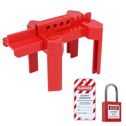 Kugelhahn Lockout Vorrichtung einstellbar für verschiedene Ventilgrößen mit Etikett und Schloss (A) von ZMdooreasy