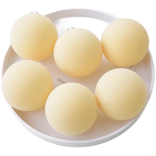 Kunststoff-Weihnachtskugel-Ornamente mit weicher beflockter Textur für Baumschmuck, entworfen mit modernem und geeignet für saisonale hängende Verwendung (D) von ZMdooreasy