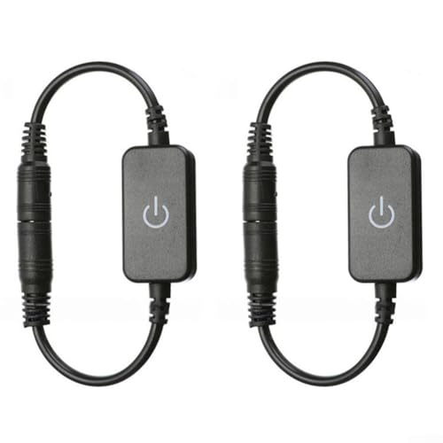 LED-Touch-Dimmer 2 Stück Inline-Schalter für LED-Lichtstreifen 5 5 x 2 1 mm Anschluss DC 12 V 24 V 2 A einstellbare Helligkeit Touch-Steuerung (schwarz) von ZMdooreasy