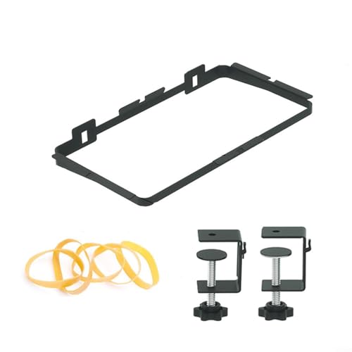 Metall-Müllbeutelhalter mit verstellbarer Bogenklemme, passend für Tischstärken 0 5 5 cm, unterstützt Müllbeutel in mehreren Größen mit Gummiband-Befestigung, geeignet für Küche und Außenbereich von ZMdooreasy