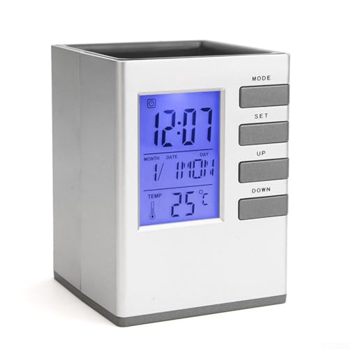 Moderner Stifthalter mit digitaler Uhr, um Ihren Schreibtisch effektiv zu organisieren für Zuhause oder Arbeit Moderner Stifthalter mit digitaler Uhr, um Ihren Schreibtisch effektiv zu organisieren für Zuhause oder Arbeit von ZMdooreasy