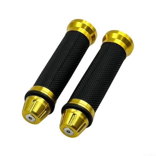 Motorrad-Handgriffe CNC-Aluminium-Legierung Rahmen mit strukturiertem Gummigriff für bessere Kontrolle und Fahrkomfort (Gold) von ZMdooreasy