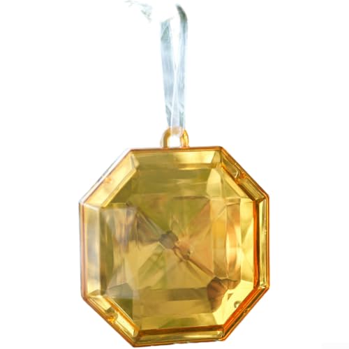 Quadratische und runde Weihnachtsbaum-Dekoration aus Kunststoff mit Glitzer-Edelstein-Akzenten für saisonale Feiertage und festliche Atmosphäre (Edelstein Gold) von ZMdooreasy