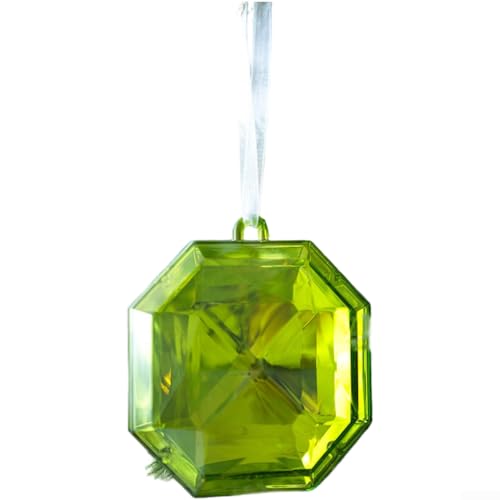 Quadratische und runde Weihnachtsbaum-Dekoration aus Kunststoff mit Glitzer-Edelstein-Akzenten für saisonale Feiertage und festliche Atmosphäre (Smaragdgrün) von ZMdooreasy