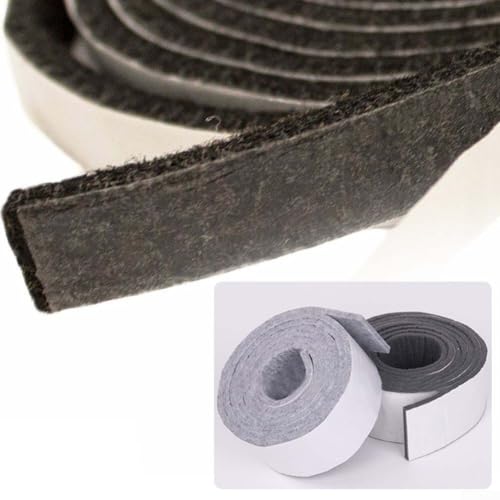 Robuste Filzrolle für Bodenschutz, zur Reduzierung von Lärm und Möbelschäden (schwarz, 3 mm x 40 mm x 100 cm) von ZMdooreasy