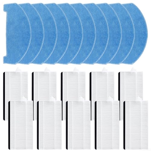 Robustes Reinigungszubehör Filter- und Wischmopp-Kleidungsset für ILIFE V3x Saugroboter, insgesamt 20 Teile von ZMdooreasy