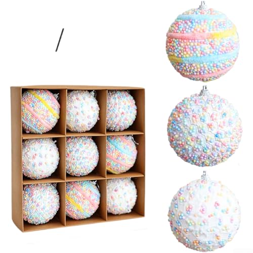 Schaumstoff-Weihnachtskugel Ornamente für Baum und Kranz, Urlaubsdekoration, leichte Kugeln, Multipack-Größen für den Innenbereich (8 cm) von ZMdooreasy