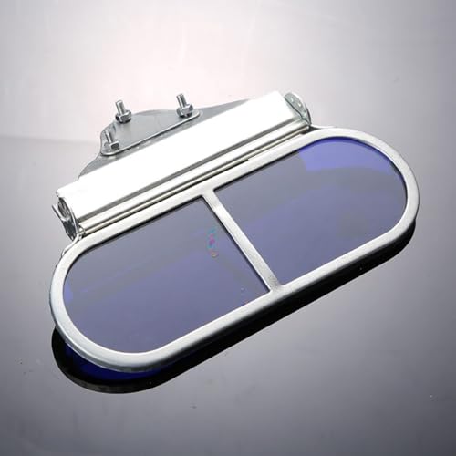 Schweißbrille mit Aluminiumrahmen, Flip-Clip-Abdeckung, hitzebeständige Gläser mit blauem Filter, verstellbare Edelstahlhalterung, Federclip für Helm (Schrauben) von ZMdooreasy