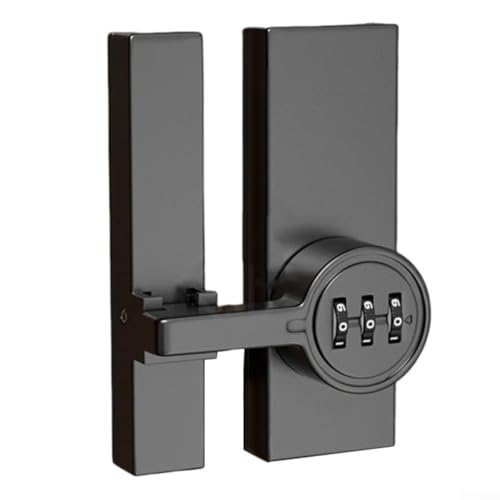 Sicherheitstürschnalle mit 3-stelligem Passwortschloss aus Zinklegierung mit leuchtendem Code für einfachen Zugang bei schlechten Lichtverhältnissen (schwarz) von ZMdooreasy