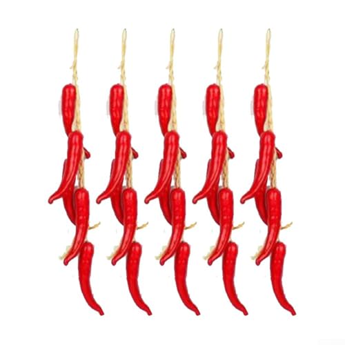 Simulierte Chili-Pfeffer-Dekoration, 5 Stränge, um Ihrem Raum Charakter zu verleihen (A) von ZMdooreasy