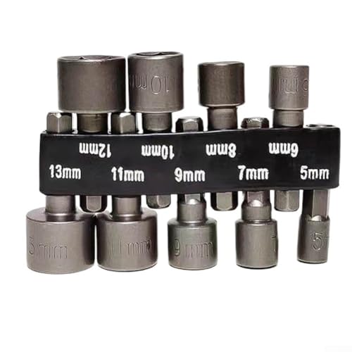 Steckschlüssel-Bit-Set mit Chrom-Vanadium-Stahl-Konstruktion, perfekte Passform für 1/4-Zoll-Sechskantfutter (9 Stück) von ZMdooreasy