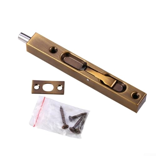 Verlängerter 15,2 cm verdeckter Bolzen aus Edelstahl für Türen, Kastentyp unsichtbarer Bolzen, geeignet für sichere Doppeltüranwendungen (Messing) von ZMdooreasy