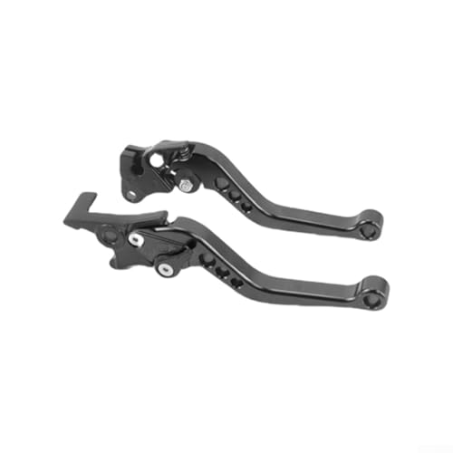 Verstellbares Motorrad-Lenkerhebel-Set, 1 Paar, Legierung, Kupplungs- und Bremsgriffe, CNC-gefräste Aluminiumlegierung für stabilen Motorrad-Ersatz (schwarz) von ZMdooreasy