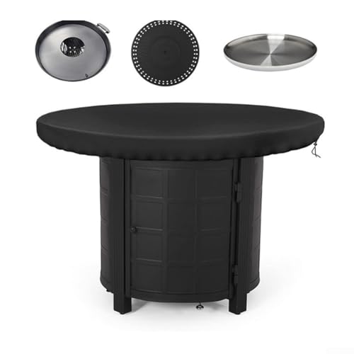 Wasserdichte Outdoor Grill Feuerplatte Abdeckung mit verstellbarem Kordelzug für 100cm Feuerplatten 420D Oxford Stoff Schutz (420D:100cm) von ZMdooreasy