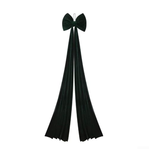 Weihnachtsbaum-Schleife aus weichem Samt mit Aufhängeschlaufe, geeignet für Urlaubsdekorationen an Bäumen, Girlanden und saisonalen Displays, langlebige Formbeständigkeit (dunkelgrün) von ZMdooreasy