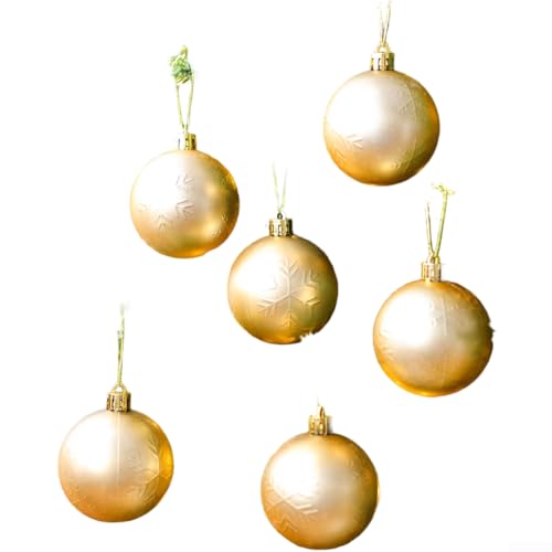 Weihnachtskugel-Ornament-Set mit matter Schneeflocke und glänzender Lackierung zum Aufhängen an Urlaubsbäumen, Kunststoffmaterial mit reflektierendem Design (A) von ZMdooreasy