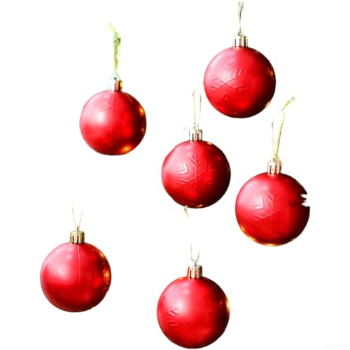 Weihnachtskugel-Ornament-Set mit matter Schneeflocke und glänzender Lackierung zum Aufhängen an Urlaubsbäumen, Kunststoffmaterial mit reflektierendem Design (B) von ZMdooreasy