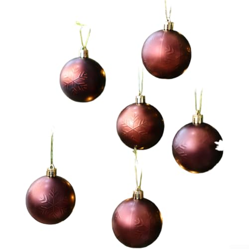 Weihnachtskugel-Ornament-Set mit matter Schneeflocke und glänzender Lackierung zum Aufhängen an Urlaubsbäumen, Kunststoffmaterial mit reflektierendem Design (C) von ZMdooreasy