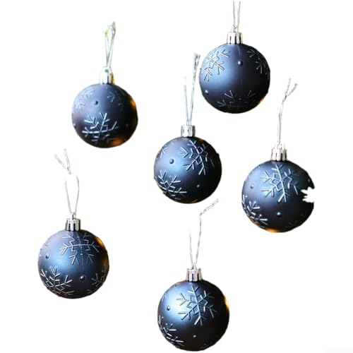 Weihnachtskugel-Ornament-Set mit matter Schneeflocke und glänzender Lackierung zum Aufhängen an Urlaubsbäumen, Kunststoffmaterial mit reflektierendem Design (E) von ZMdooreasy