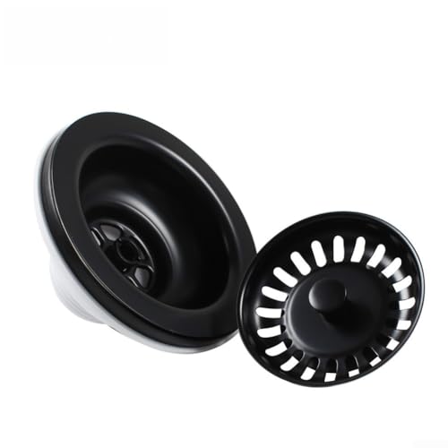 ZMdooreasy 114 mm schwarzes PVD-beschichtetes 304 Edelstahl-Küchenspüle-Sieb mit zweilagigem Design und Wasserregelventil für 83–90 mm Loch ZMdooreasy 114 mm schwarzes PVD-beschichtetes 304 Edelstahl-Küchenspüle-Sieb mit zweilagigem Design und Wasserregelventil für 83–90 mm Loch von ZMdooreasy