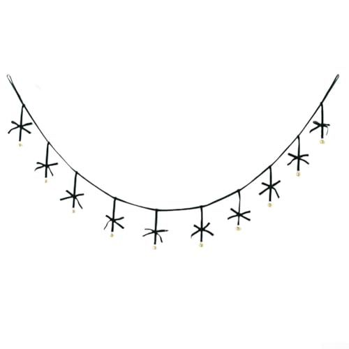 ZMdooreasy 180 cm Samt handgefertigte Schleife und Glocke Weihnachtsgirlande - elegante Urlaubsdekoration für Baum, Haus oder Einkaufszentrum in Burgunderrot (dunkelgrün) von ZMdooreasy