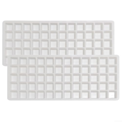 ZMdooreasy 2 Stück 60 Gitter Silikon Eiswürfelformen Lebensmittel Formen für Gefriertrockner Küche DIY Schokolade Süßigkeiten Herstellung Werkzeug-Set (weiß) von ZMdooreasy