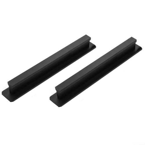 ZMdooreasy 2-teiliges Türgriff-Set aus Aluminiumlegierung, Selbstdesign, schnelle Installation für Schränke, Schubladen und Fenster (schwarz) von ZMdooreasy