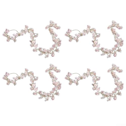 ZMdooreasy 24 künstliche Kirschblüten-Kränze für Event-Dekoration, geeignet für Hochzeiten und Partys (4 Stück) von ZMdooreasy