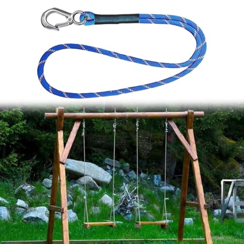 ZMdooreasy 2er-Pack Schaukelbaum-Verbindungsseil-Set mit Karabinern, hochfeste Polyester-Schaukelbefestigung für Outdoor-Hängematten, 200 kg Tragkraft (Länge 50 cm) von ZMdooreasy