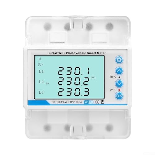 ZMdooreasy 3-Phasen-WLAN-Energiezähler mit Photovoltaik-Überwachung und Über-Unterspannungsschutz, unterstützt Fernbedienung und Energieeffizienz ZMdooreasy 3-Phasen-WLAN-Energiezähler mit Photovoltaik-Überwachung und Über-Unterspannungsschutz, unterstützt Fernbedienung und Energieeffizienz von ZMdooreasy