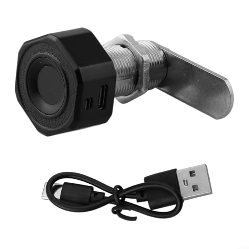 ZMdooreasy 30 mm biometrisches Fingerabdruck-Schubladenschloss Zinklegierung Schrankschloss speichert 20 Fingerabdrücke für Heimbüro Schränke Briefkasten Einzeltür (schwarz) von ZMdooreasy