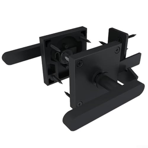 ZMdooreasy Doppelseitiger Griff Torriegel für Holzzäune, Aluminiummaterial, robuster Torriegel, für Holztüren innerhalb von 6,5 cm (schwarz) von ZMdooreasy