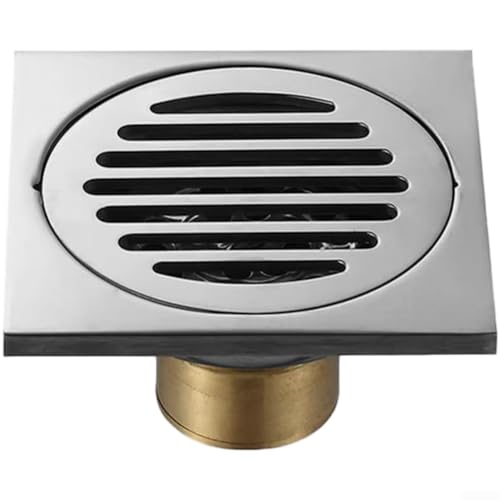 ZMdooreasy Edelstahl 304 Badezimmer-Duschablauf mit geruchshemmender Kupfer-Wasserdichtung, Gitterabdeckung und leicht zu reinigendem Haarfilter für schnellen Durchfluss und Verstopfung ZMdooreasy Edelstahl 304 Badezimmer-Duschablauf mit geruchshemmender Kupfer-Wasserdichtung, Gitterabdeckung und leicht zu reinigendem Haarfilter für schnellen Durchfluss und Verstopfung von ZMdooreasy