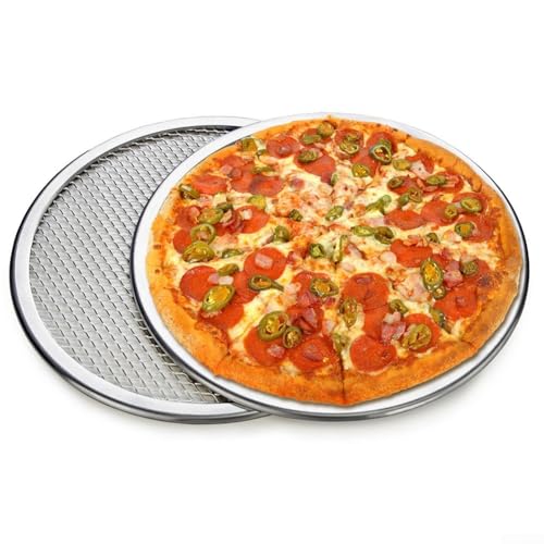 ZMdooreasy Edelstahl-Backblech für Pizza und Nudeln, ohne Aluminium-Material für verbesserte Wärmeverteilung (33 cm) von ZMdooreasy